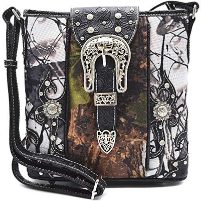 Camouflage Rhinestone Croix Pistole Boucle Western Crossbody Sacs à main Cowgirl Pays Poche à pois Femmes Épaule unique