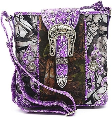 Camouflage Rhinestone Croix Pistole Boucle Western Crossbody Sacs à main Cowgirl Pays Poche à pois Femmes Épaule unique