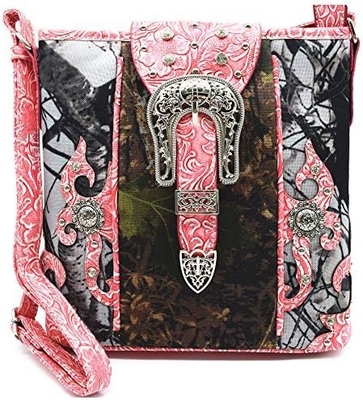 Camouflage Rhinestone Croix Pistole Boucle Western Crossbody Sacs à main Cowgirl Pays Poche à pois Femmes Épaule unique