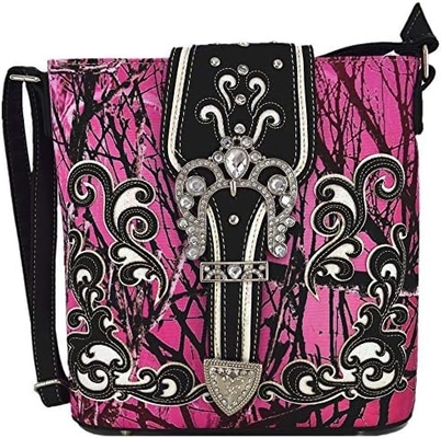 Camouflage Rhinestone Croix Pistole Boucle Western Crossbody Sacs à main Cowgirl Pays Poche à pois Femmes Épaule unique