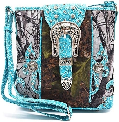 Camouflage Rhinestone Croix Pistole Boucle Western Crossbody Sacs à main Cowgirl Pays Poche à pois Femmes Épaule unique