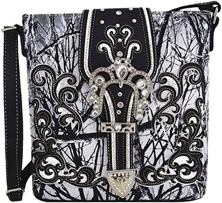 Camouflage Rhinestone Croix Pistole Boucle Western Crossbody Sacs à main Cowgirl Pays Poche à pois Femmes Épaule unique