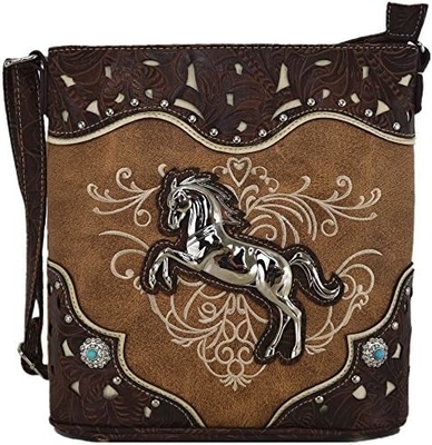 CHEVIN DE STYLE WESTERN BURSE BRUDÉE RINESTONE FLORAL ÉTUDIES sacs à main à corps croisé pays de cowgirl femmes épaule unique B