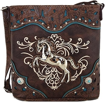 CHEVIN DE STYLE WESTERN BURSE BRUDÉE RINESTONE FLORAL ÉTUDIES sacs à main à corps croisé pays de cowgirl femmes épaule unique B