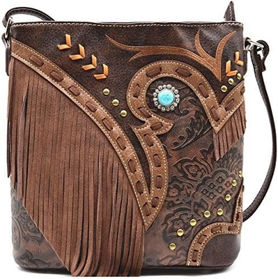 Mode western cowgirl style cuir frange crossbody sacs à main femmes porte-monnaie pays tous les jours sac à épaule