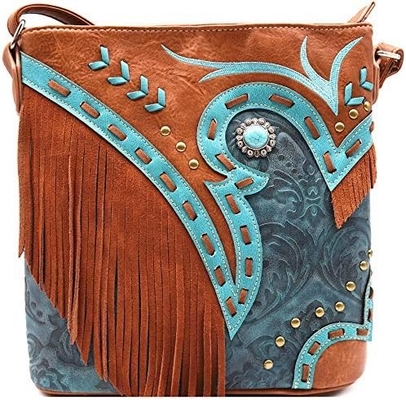 Mode western cowgirl style cuir frange crossbody sacs à main femmes porte-monnaie pays tous les jours sac à épaule