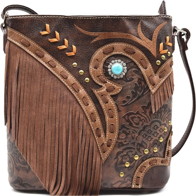 Mode western cowgirl style cuir frange crossbody sacs à main femmes porte-monnaie pays tous les jours sac à épaule