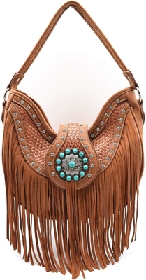 Légende de l'Occident Franges Conchos Rhinestone Gémé PEUPLE de cuir tressé