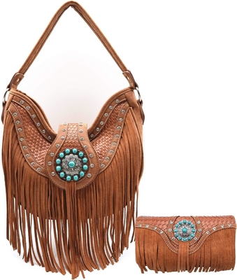 Légende de l'Occident Franges Conchos Rhinestone Gémé PEUPLE de cuir tressé
