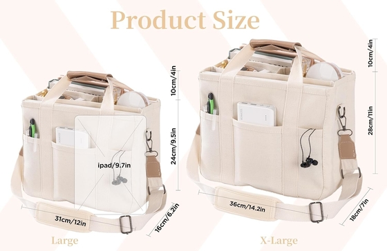 Sac à main en toile avec plusieurs poches Sac à main crossbody pour femmes Sac à main tendance à l'épaule Tout Sac à main avec Compart