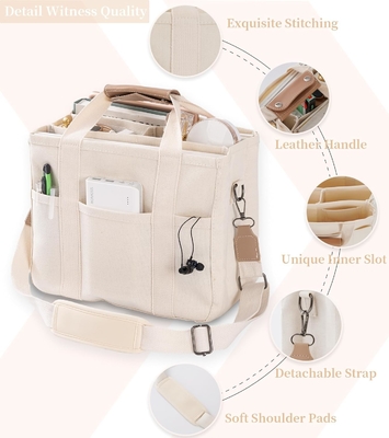 Sac à main en toile avec plusieurs poches Sac à main crossbody pour femmes Sac à main tendance à l'épaule Tout Sac à main avec Compart