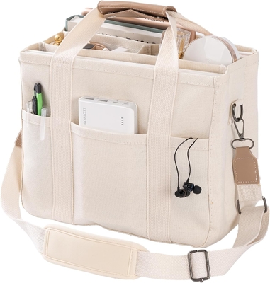 Sac à main en toile avec plusieurs poches Sac à main crossbody pour femmes Sac à main tendance à l'épaule Tout Sac à main avec Compart