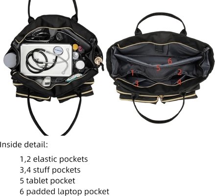 RABJEN INFIRMIERE sac à dos, ordinateur portable sac de voyage pour le travail soins à domicile infirmière pour adultes