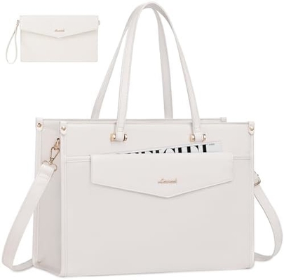Lovevook sac portable pour femmes, 15,6 pouces sac portable sac à main 2 en 1 sac de travail professionnel portefeuille d'affaires avec embrayage