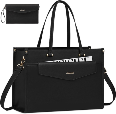 Lovevook sac portable pour femmes, 15,6 pouces sac portable sac à main 2 en 1 sac de travail professionnel portefeuille d'affaires avec embrayage
