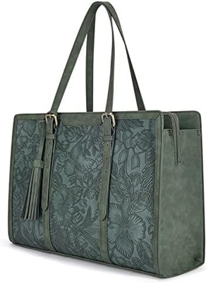Pour les femmes 15,6 pouces sac à dos de travail PU cuir portefeuille d'ordinateur pour bureau d'affaires avec 3 compartiments de couches
