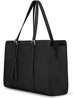 Pour les femmes 15,6 pouces sac à dos de travail PU cuir portefeuille d'ordinateur pour bureau d'affaires avec 3 compartiments de couches