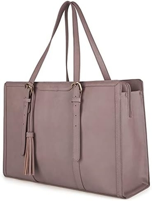 Pour les femmes 15,6 pouces sac à dos de travail PU cuir portefeuille d'ordinateur pour bureau d'affaires avec 3 compartiments de couches