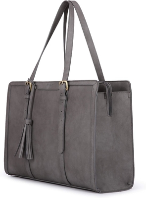 Pour les femmes 15,6 pouces sac à dos de travail PU cuir portefeuille d'ordinateur pour bureau d'affaires avec 3 compartiments de couches