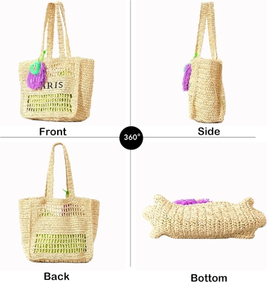 Sac à main de plage Herald Straw Mesh pour femmes, gros sac à main d'été léger pliable sac à main tissé pour les voyages