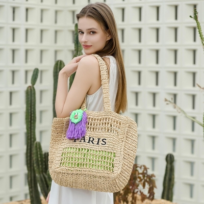 Sac à main de plage Herald Straw Mesh pour femmes, gros sac à main d'été léger pliable sac à main tissé pour les voyages