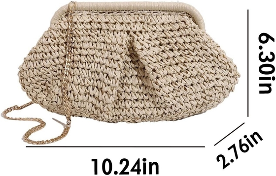 La plage est chic, les femmes sont raffées, la paille est plongée, la pince est élégante, les vacances d'été, le sac de sport, le sac à main, le sac à main.