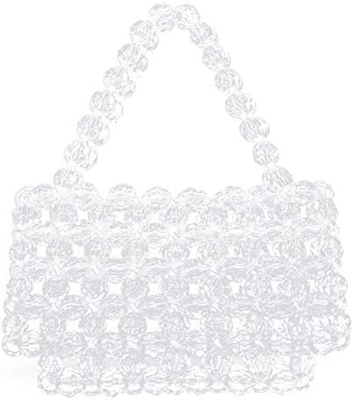 Miuco Sac à perles pour femmes Sac à main en acrylique transparent fait à la main
