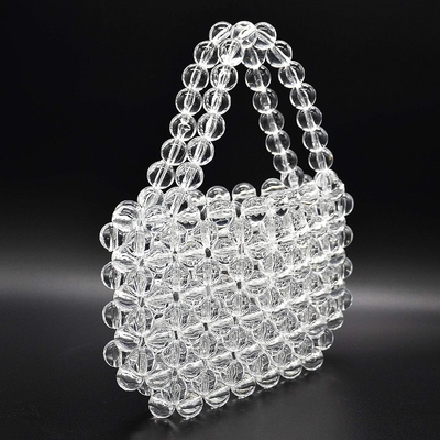 Miuco Sac à perles pour femmes Sac à main en acrylique transparent fait à la main