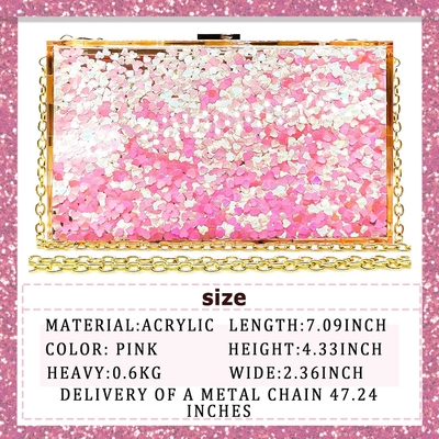 JeVenis magical séquins transparents sac à main de soirée sac à main pour la fête Prom mariée