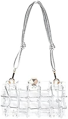 Sac en acrylique clair Rhinestone Acrylique d'embrayage de cristal Sac de soirée pour les femmes Glitter sac à main pour la fête de mariage cocktail