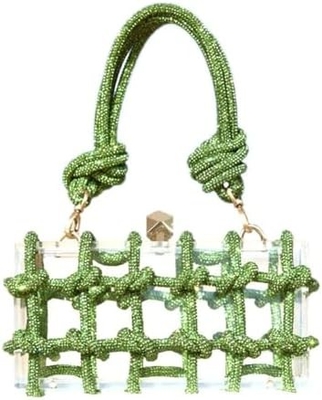 Sac en acrylique clair Rhinestone Acrylique d'embrayage de cristal Sac de soirée pour les femmes Glitter sac à main pour la fête de mariage cocktail