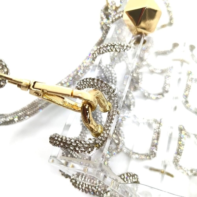 Sac en acrylique clair Rhinestone Acrylique d'embrayage de cristal Sac de soirée pour les femmes Glitter sac à main pour la fête de mariage cocktail