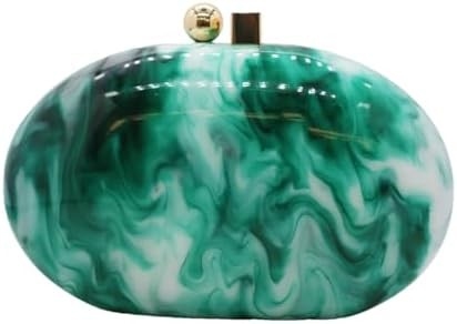 Sac d'embrayage de soirée acrylique pour femmes, forme coquille, épaule, sac transversale, sac à main, sac à main en marbre