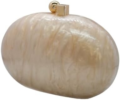 Sac d'embrayage de soirée acrylique pour femmes, forme coquille, épaule, sac transversale, sac à main, sac à main en marbre