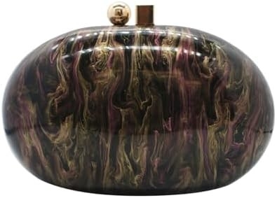 Sac d'embrayage de soirée acrylique pour femmes, forme coquille, épaule, sac transversale, sac à main, sac à main en marbre