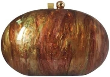 Sac d'embrayage de soirée acrylique pour femmes, forme coquille, épaule, sac transversale, sac à main, sac à main en marbre