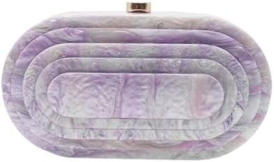 Sac d'embrayage de soirée acrylique pour femmes, forme coquille, épaule, sac transversale, sac à main, sac à main en marbre