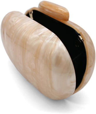 Sac d'embrayage de soirée acrylique pour femmes, forme coquille, épaule, sac transversale, sac à main, sac à main en marbre