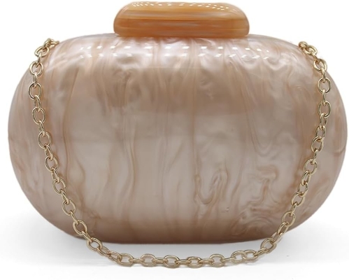 Sac d'embrayage de soirée acrylique pour femmes, forme coquille, épaule, sac transversale, sac à main, sac à main en marbre