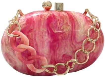 Sac d'embrayage de soirée acrylique pour femmes, forme coquille, épaule, sac transversale, sac à main, sac à main en marbre