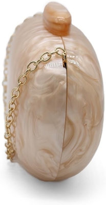 Sac d'embrayage de soirée acrylique pour femmes, forme coquille, épaule, sac transversale, sac à main, sac à main en marbre