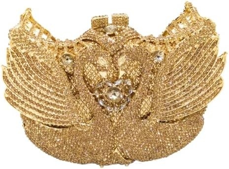 Boutique de FGG FEMMES SWAN CLUTCH CHRISTAL soirée sacs mariage soirée dîner dames rhinestone mineur sac à main