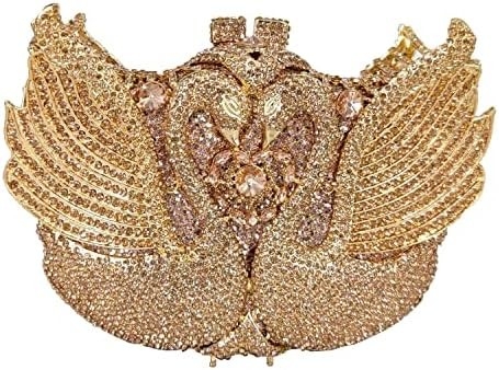 Boutique de FGG FEMMES SWAN CLUTCH CHRISTAL soirée sacs mariage soirée dîner dames rhinestone mineur sac à main