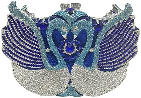 Boutique de FGG FEMMES SWAN CLUTCH CHRISTAL soirée sacs mariage soirée dîner dames rhinestone mineur sac à main