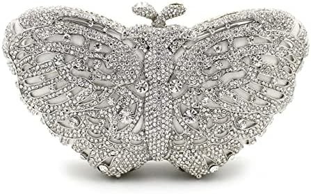 Les femmes de l'UMREN ELÉGANTES PAPILLONS RINESTONE VENANT LAGES LUXURE CRYSTAL CLUTCH Fête de mariage cocktail sac à main