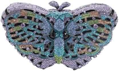 Les femmes de l'UMREN ELÉGANTES PAPILLONS RINESTONE VENANT LAGES LUXURE CRYSTAL CLUTCH Fête de mariage cocktail sac à main