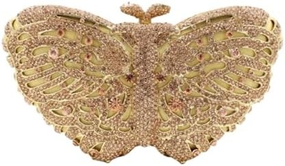 Les femmes de l'UMREN ELÉGANTES PAPILLONS RINESTONE VENANT LAGES LUXURE CRYSTAL CLUTCH Fête de mariage cocktail sac à main