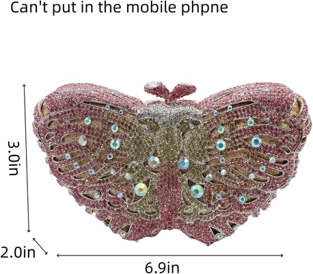 Les femmes de l'UMREN ELÉGANTES PAPILLONS RINESTONE VENANT LAGES LUXURE CRYSTAL CLUTCH Fête de mariage cocktail sac à main