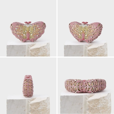 Les femmes de l'UMREN ELÉGANTES PAPILLONS RINESTONE VENANT LAGES LUXURE CRYSTAL CLUTCH Fête de mariage cocktail sac à main