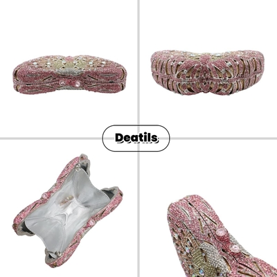 Les femmes de l'UMREN ELÉGANTES PAPILLONS RINESTONE VENANT LAGES LUXURE CRYSTAL CLUTCH Fête de mariage cocktail sac à main